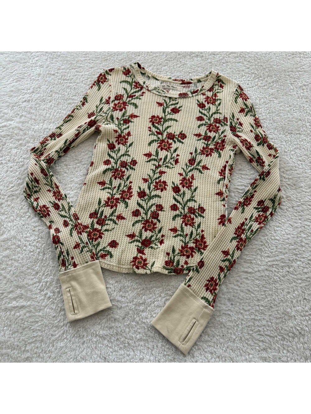 Women’s Size Medium Floral Thermal Long Sleeve Top